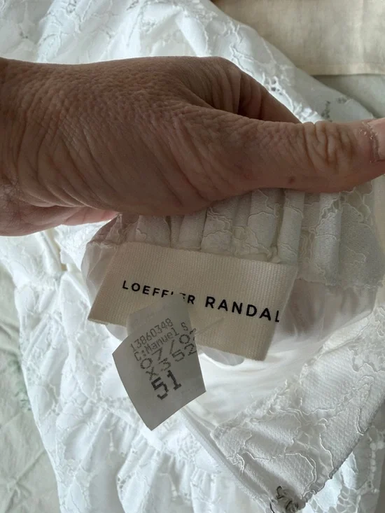 Loeffler Randall White Lace Tiered Midi Top & Skirt set - Both size Small - Picture 5 of 6